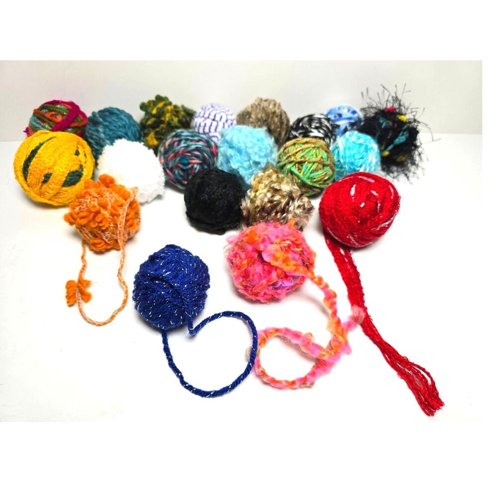 Yarn Balls Variety Mixed Colors Textures Metallic & Novelty Lot of 20 Different